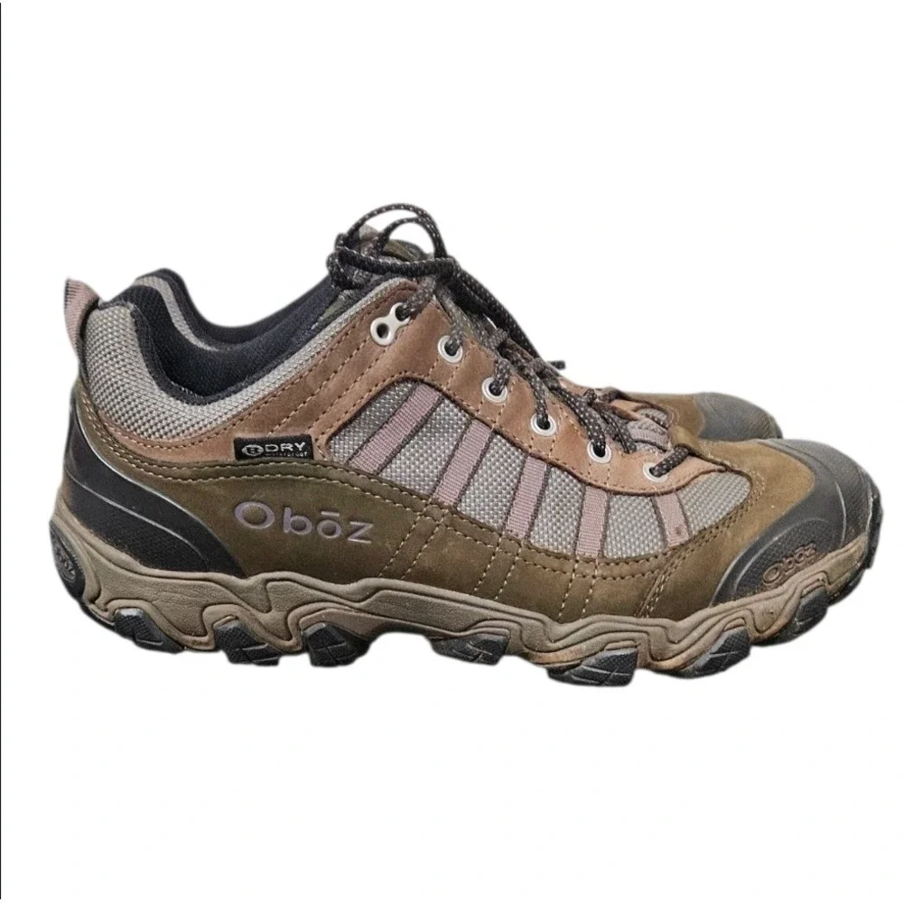 Oboz Tamarack Low B-DRY Waterproof Hiking Shoes Mens Brown Olive Green‎ Trail